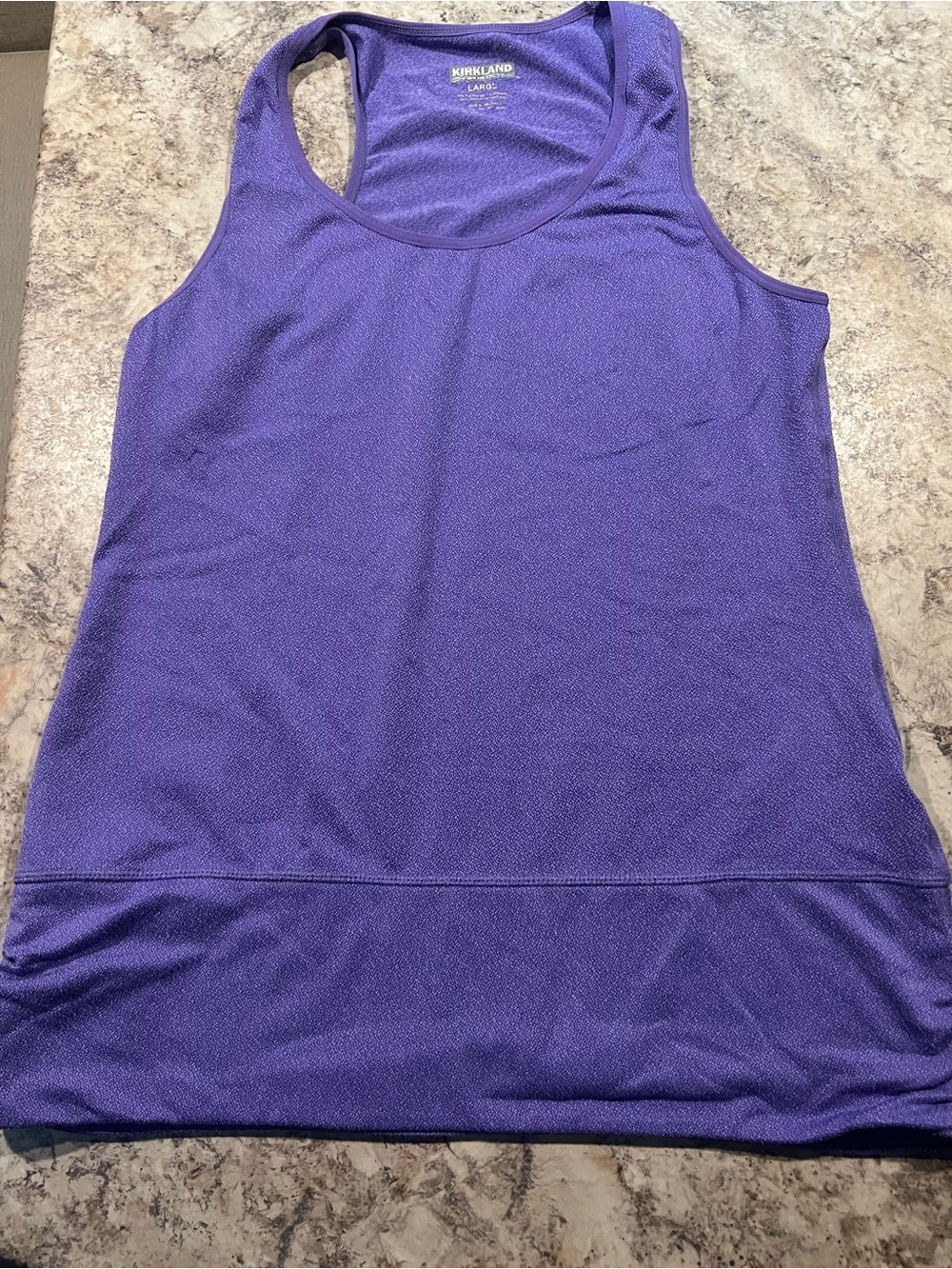 Kirkland Signature Stretch Scoop Neck Racerback Tank Top Purple Women L # 376